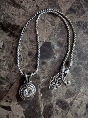 Brighton Two-Tone Silver & Gold Halo Crystal Necklace